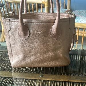 Brown Leather Satchel with Structured Design